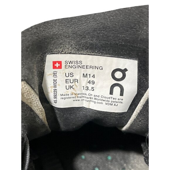 On Running Mens Size 14 Cloudflow Running Shoes Black Asphalt Sneakers - Picture 7 of 10